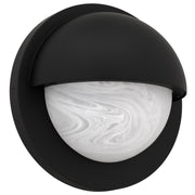 Quoizel Harlowe 8in 1-Light Outdoor Wall Lantern | Modern Matte Black and Etched Alabaster Glass | Porch & Entryway | Model HARL8408MBK