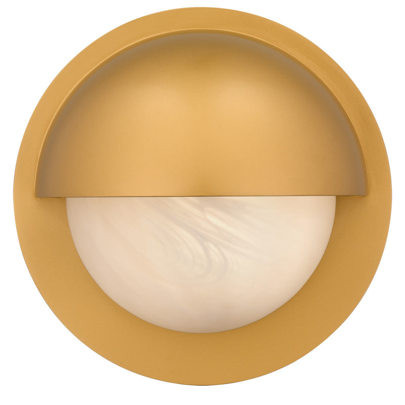 Quoizel Harlowe 8in 1-Light Outdoor Wall Lantern | Modern Weathered Brass and Etched Alabaster Glass | Porch & Entryway | Model HARL8408NWS