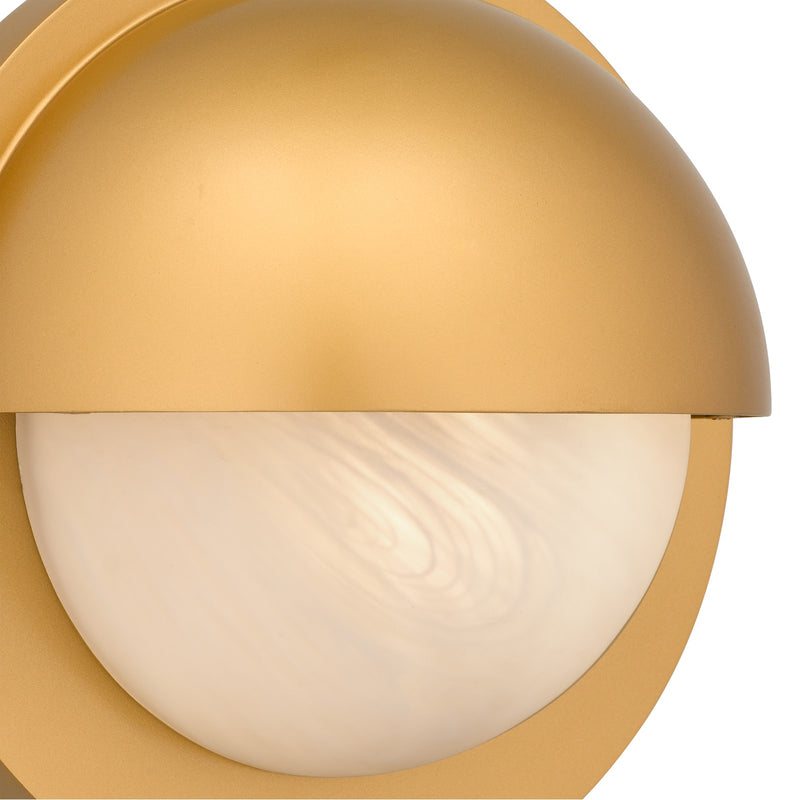 Quoizel Harlowe 8in 1-Light Outdoor Wall Lantern | Modern Weathered Brass and Etched Alabaster Glass | Porch & Entryway | Model HARL8408NWS