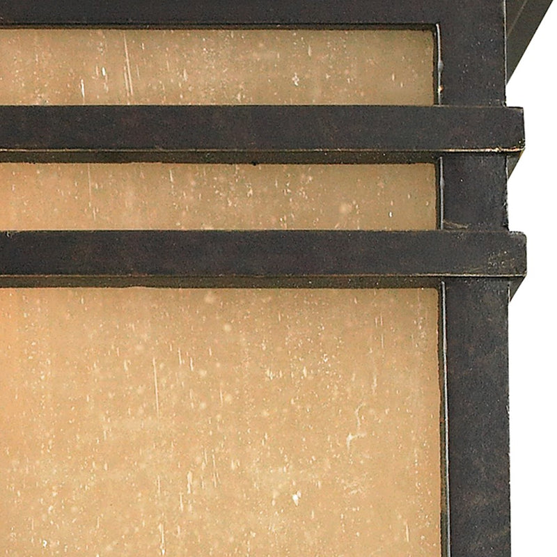 Quoizel Hillcrest 11in 2-Light Outdoor Lantern | Arts and Crafts Imperial Bronze and Amber Linen Glass | Front Entry & Porch | Model HC1612IB
