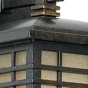 Quoizel Hillcrest 6in 1-Light Outdoor Lantern | Arts & Crafts Imperial Bronze and Amber Linen Glass | Front Porch & Entryway | Model HC8406IB