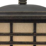 Quoizel Hillcrest 11in 1-Light Outdoor Lantern | Arts and Crafts Imperial Bronze and Amber Linen Glass | Front Porch & Entryway | Model HC9011IB