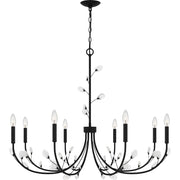 Quoizel Heiress 8 Light Chandelier, Matte Black - HEI5040MBK