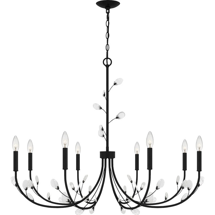 Quoizel Heiress 8 Light Chandelier, Matte Black - HEI5040MBK