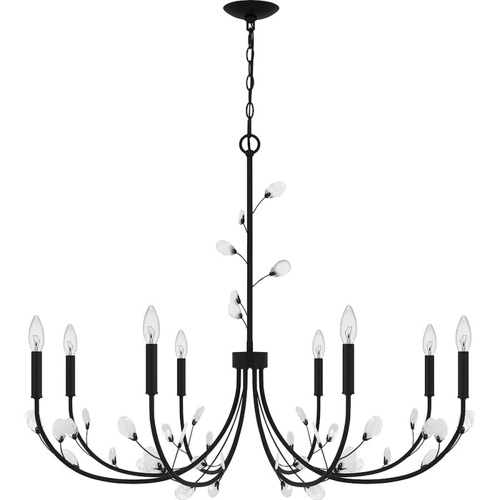 Quoizel Heiress 8 Light Chandelier, Matte Black