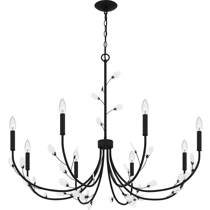 Quoizel Heiress 8 Light Chandelier, Matte Black