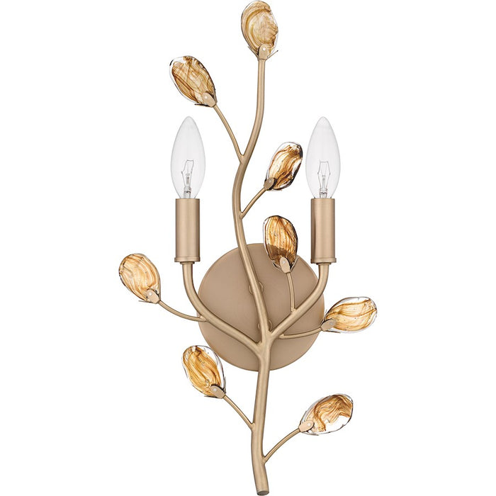 Quoizel Heiress 2 Light Wall Sconce, Bronze Gold