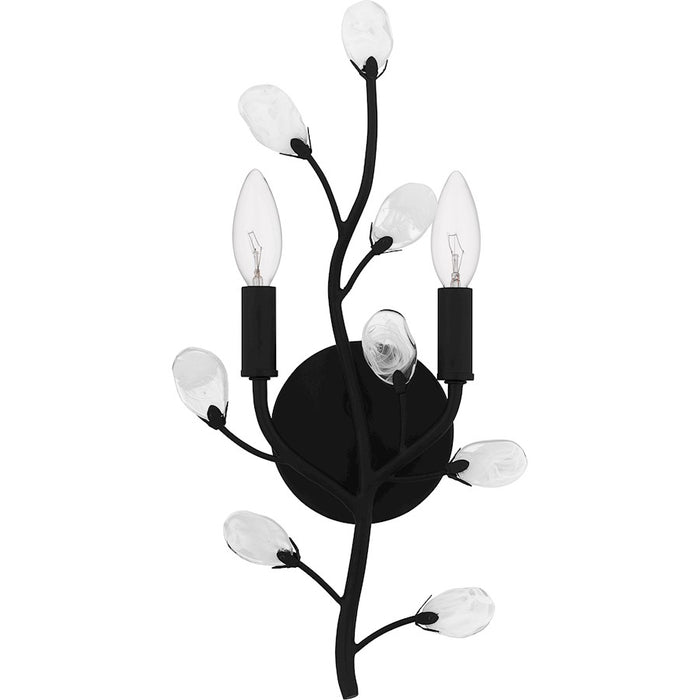 Quoizel Heiress 2 Light Wall Sconce, Matte Black