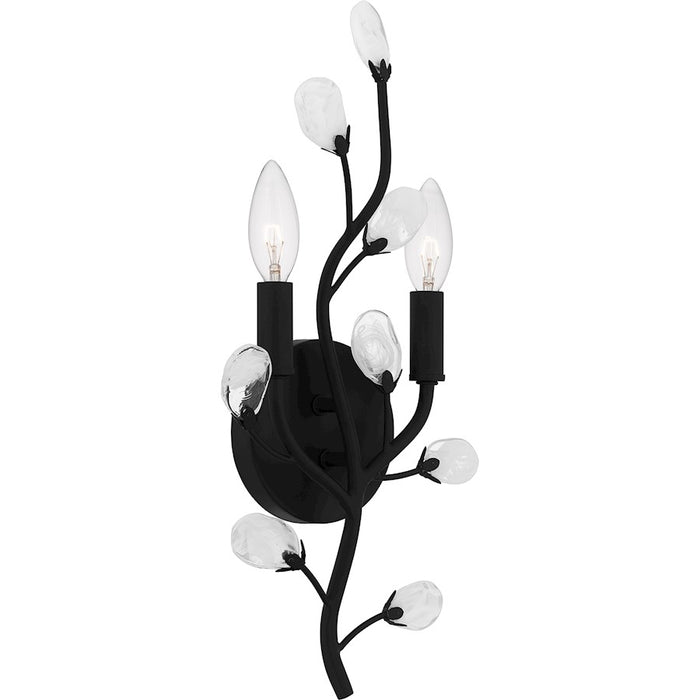 Quoizel Heiress 2 Light Wall Sconce, Matte Black