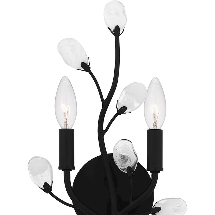 Quoizel Heiress 2 Light Wall Sconce, Matte Black