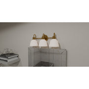 Quoizel Hinton 22in 3-Light Vanity Light | Traditional Aged Brass and Opal Etched Glass | Bathroom Vanity | 22 x 6.5 x 9 in | Model HIN8622AB