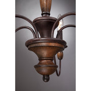 Quoizel Holbrook 24in 5-Light Chandelier | Americana Tuscan Brown Steel and Wood | Dining Room & Foyer | 24 x 24 x 14.25 in | Model HK5005TC