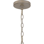Quoizel Hallie 22in 4-Light Pendant | Modern Farmhouse Distressed Grey Wood and Metal Mesh | Foyer & Dining Room | 22 x 22 x 27 in | Model HLE2822DGW