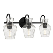 Quoizel Hollis 3-Lt Matte Black Vanity Light, Matte Black - HLL8622MBK