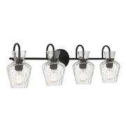 Quoizel Hollis 4-Lt Matte Black Vanity Light, Matte Black - HLL8630MBK