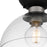 Quoizel Halsey 1 Light Flush Mount, Brushed Nickel/Clear Rain Glass