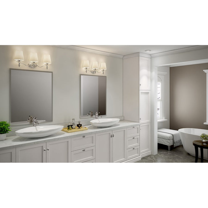 Quoizel 3 Light Hollister Bath Fixture in Polished Chrome