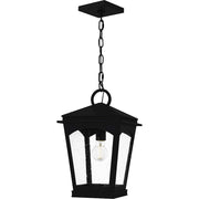 Quoizel Huck 1Light Mini Pendant, Earth Black/Clear Seedy Glass - HUK1510EK