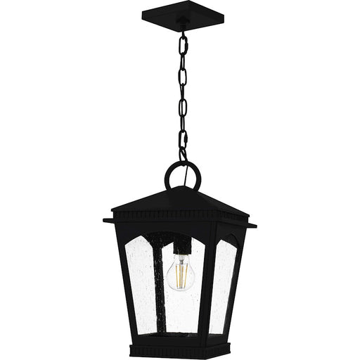 Quoizel Huck 1Lt 18" Outdoor Lantern, Earth Black/Clear Seedy