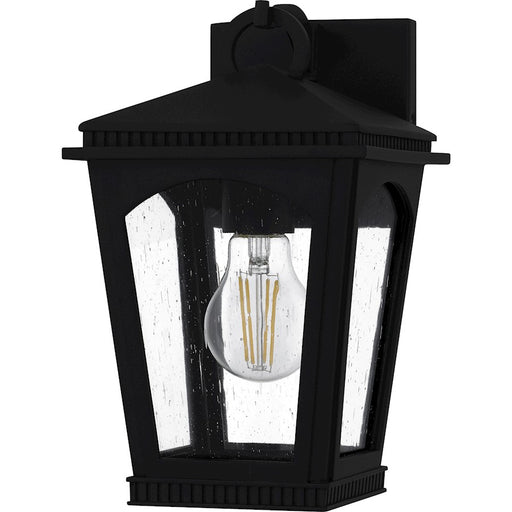 Quoizel Huck 1Lt 11" Outdoor Lantern, Earth Black/Clear Seedy