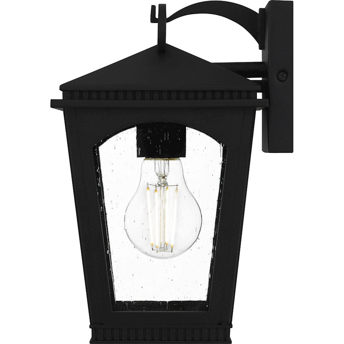 Quoizel Huck 1Lt 11" Outdoor Lantern, Earth Black/Clear Seedy