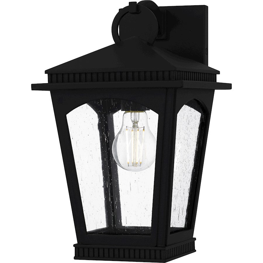 Quoizel Huck 1Lt 13" Outdoor Lantern, Earth Black/Clear Seedy - HUK8408EK