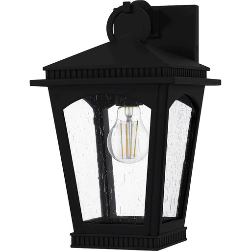 Quoizel Huck 1Lt 13" Outdoor Lantern, Earth Black/Clear Seedy