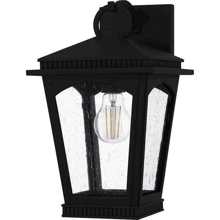 Quoizel Huck 1Lt 13" Outdoor Lantern, Earth Black/Clear Seedy