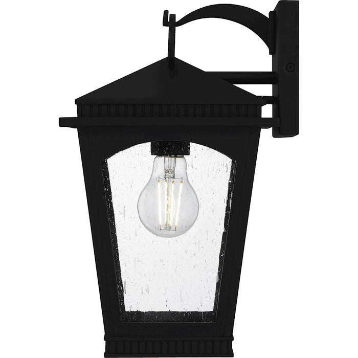 Quoizel Huck 1Lt 13" Outdoor Lantern, Earth Black/Clear Seedy