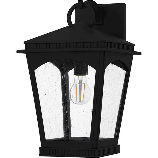 Quoizel Huck 1Lt 17" Outdoor Lantern, Earth Black/Clear Seedy