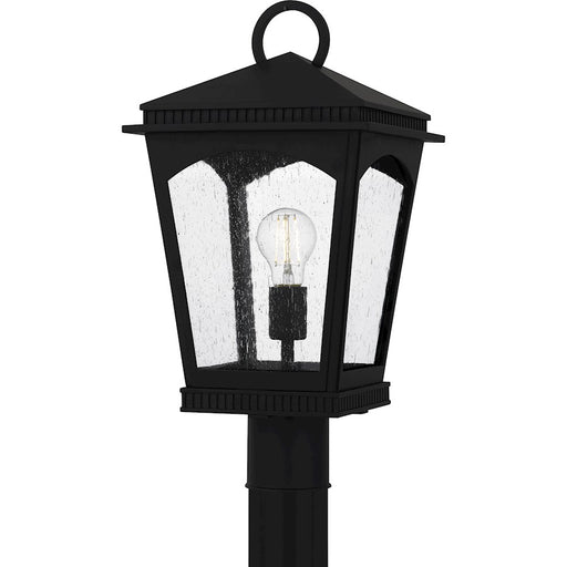 Quoizel Huck 1Lt 19" Outdoor Lantern, Earth Black/Clear Seedy - HUK9010EK