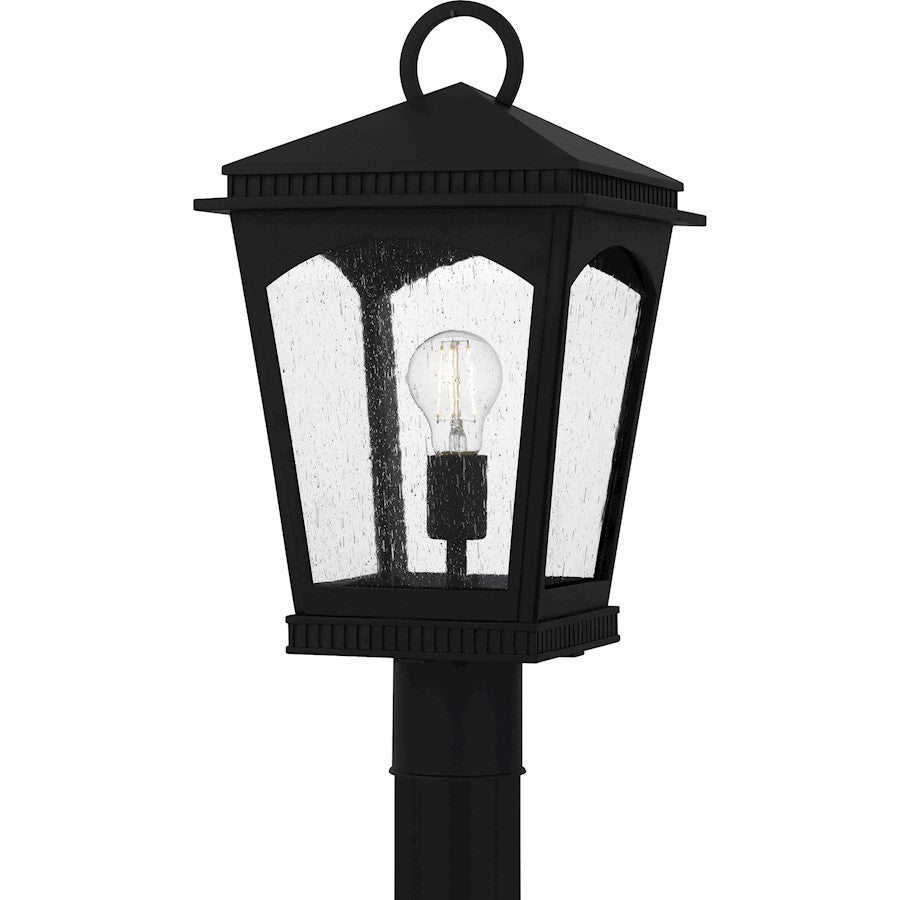 Quoizel Huck 1Lt 19" Outdoor Lantern, Earth Black/Clear Seedy - HUK9010EK