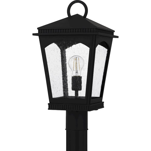 Quoizel Huck 1Lt 19" Outdoor Lantern, Earth Black/Clear Seedy