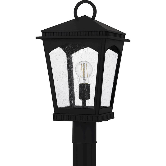 Quoizel Huck 1Lt 19" Outdoor Lantern, Earth Black/Clear Seedy