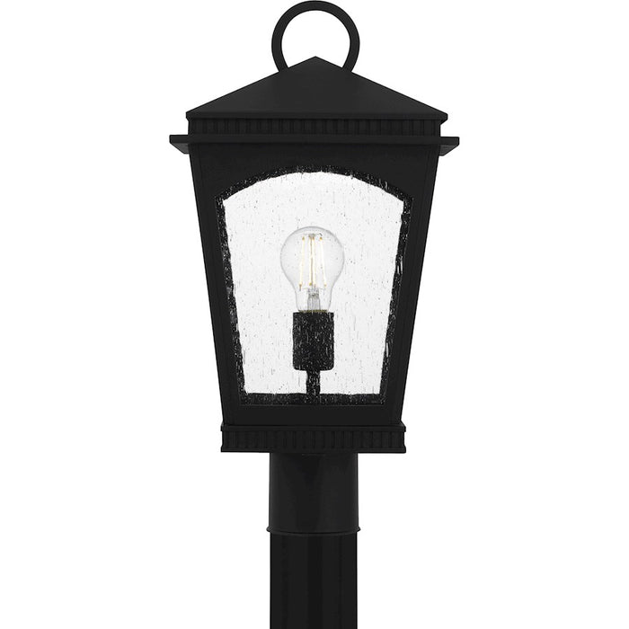 Quoizel Huck 1Lt 19" Outdoor Lantern, Earth Black/Clear Seedy