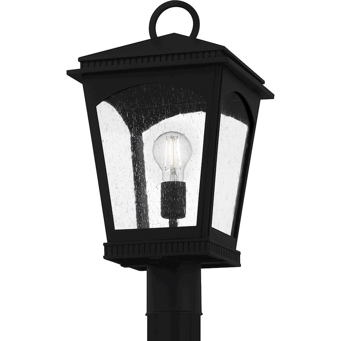 Quoizel Huck 1Lt 19" Outdoor Lantern, Earth Black/Clear Seedy