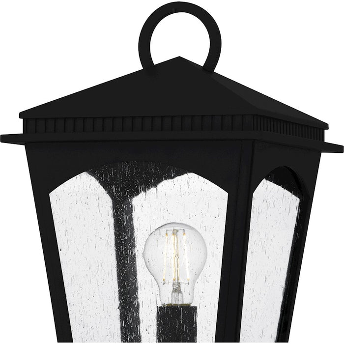 Quoizel Huck 1Lt 19" Outdoor Lantern, Earth Black/Clear Seedy