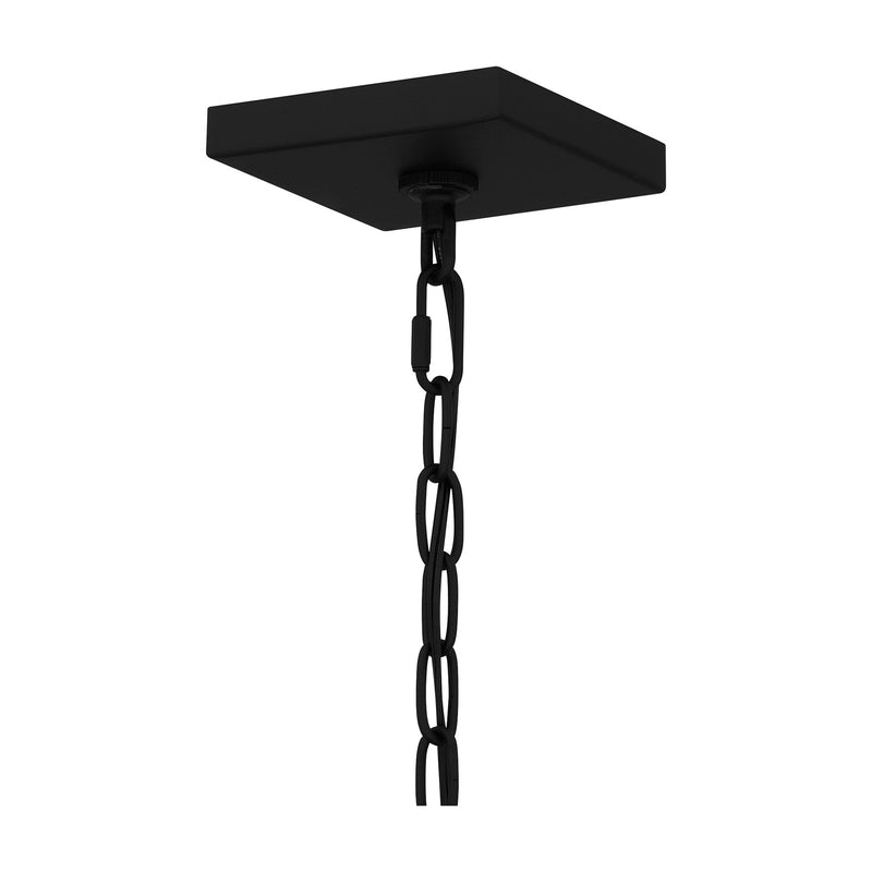 Quoizel Hull 10in 3-Light Mini Pendant | Traditional Matte Black and Clear Beveled Glass | Kitchen Island & Dining Room | Model HUL1509MBK