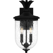 Quoizel Havana 16in 2-Light Outdoor Wall Lantern | Coastal Earth Black and Clear Seedy Glass | Front Porch & Patio | Model HVN8408EK