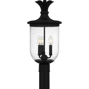 Quoizel Havana 10in 3-Light Outdoor Lantern | Coastal Earth Black and Clear Seedy Glass | Front Porch & Entryway | Model HVN9010EK