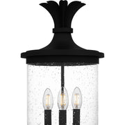 Quoizel Havana 10in 3-Light Outdoor Lantern | Coastal Earth Black and Clear Seedy Glass | Front Porch & Entryway | Model HVN9010EK