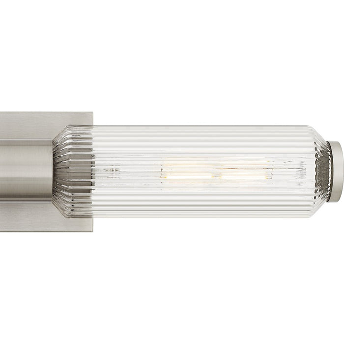 Quoizel Hawes 2Light Bath Light, Brushed Nickel/Clear Ribbed Glass