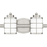 Quoizel Hazlett 2 Light Bath Light, Brushed Nickel/Opal Etched