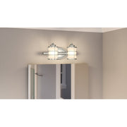 Quoizel Hazlett 2 Light Bath Light, Brushed Nickel/Opal Etched