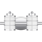 Quoizel Hazlett 2 Light Bath Light, Polished Chrome/Opal Etched