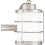 Quoizel Hazlett 23in 3-Light Vanity Light | Industrial Brushed Nickel and Opal Etched Glass | Bathroom Vanity | 23 x 7 x 6.75 in | Model HZT8623BN