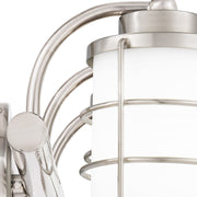 Quoizel Hazlett 23in 3-Light Vanity Light | Industrial Brushed Nickel and Opal Etched Glass | Bathroom Vanity | 23 x 7 x 6.75 in | Model HZT8623BN