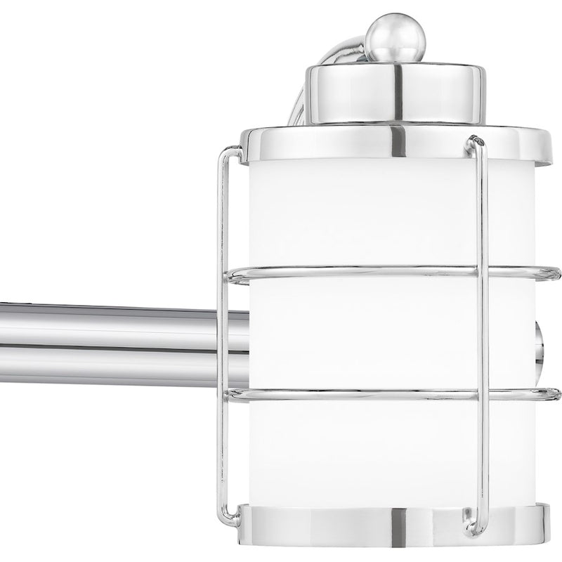 Quoizel Hazlett 3 Light Bath Light, Polished Chrome/Opal Etched