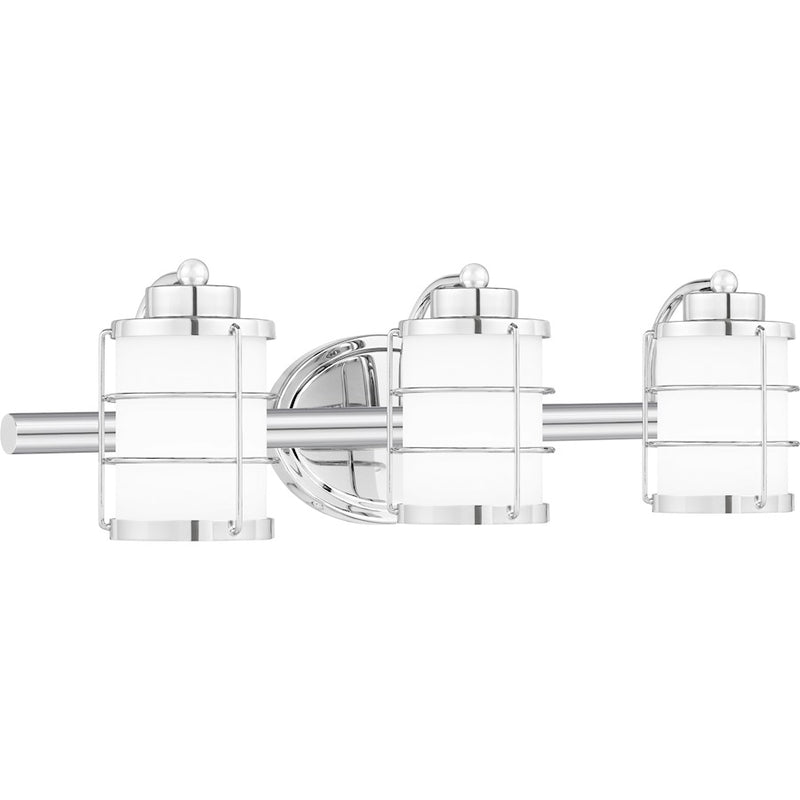 Quoizel Hazlett 3 Light Bath Light, Polished Chrome/Opal Etched