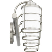 Quoizel Hazlett 31in 4-Light Vanity Light | Industrial Brushed Nickel and Opal Etched Glass | Bathroom Vanity | 31 x 7 x 6.75 in | Model HZT8631BN